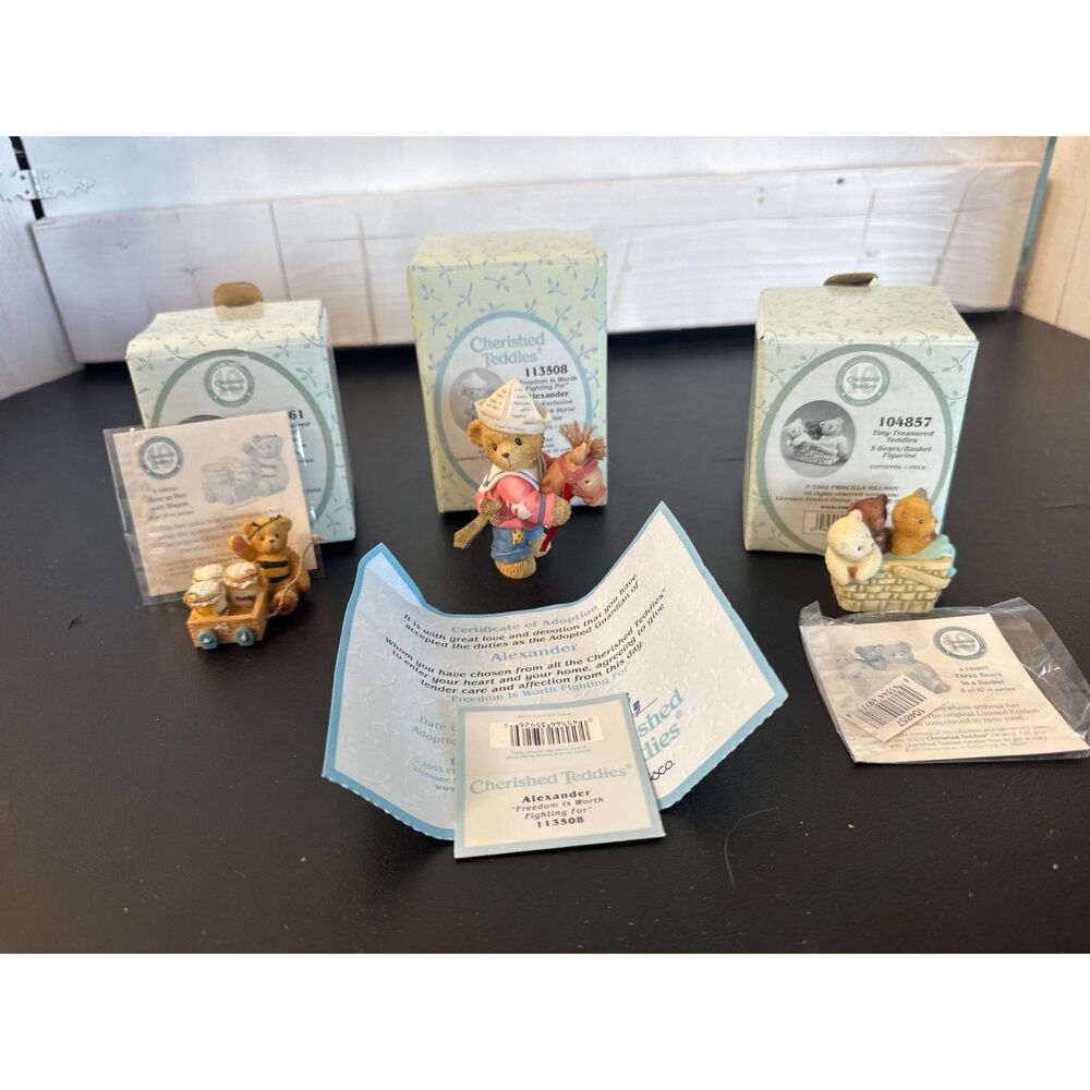 Lot of 3 Cherished Teddies #104861, #113508, and #104857 Figurines